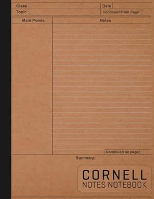 Bild des Verkufers fr Cornell Notes Notebook: Cornell Note Taking System Notebook for Students and Teachers | College Ruled Composition Paper for Taking Notes in Class zum Verkauf von WeBuyBooks 2