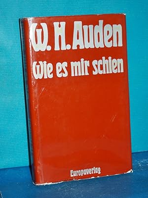 Bild des Verkufers fr Wie es mir schien zum Verkauf von Antiquarische Fundgrube e.U.