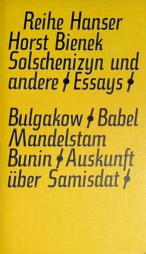 Bild des Verkäufers für Solschenizyn und andere: Aufsätze. (Nr 95) zum Verkauf von books4less (Versandantiquariat Petra Gros GmbH & Co. KG)