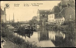 Ansichtskarte / Postkarte Wervik Wervicq Westflandern, Le Lys, Le Pont Frontière