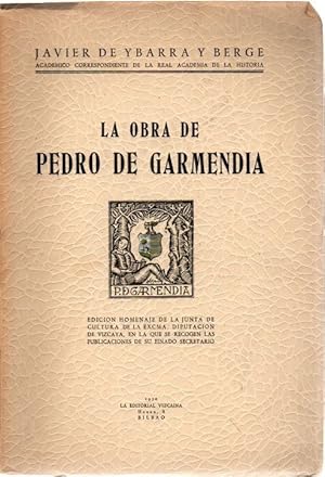 Imagen del vendedor de La obra de Pedro de Garmendia . a la venta por Librera Astarloa