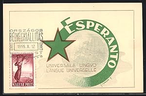 Ansichtskarte Esperanto Universala Lingvo, Országos Bélyegkiállitás 1955