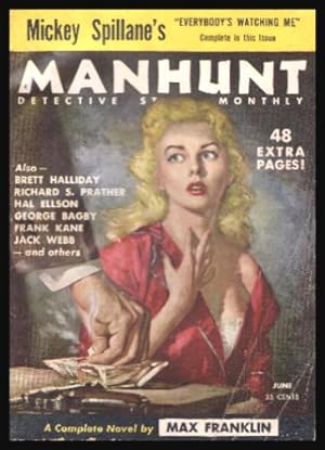 Image du vendeur pour MANHUNT - Detective Stories Monthly - Volume 3, number 6 - June 1955 mis en vente par W. Fraser Sandercombe