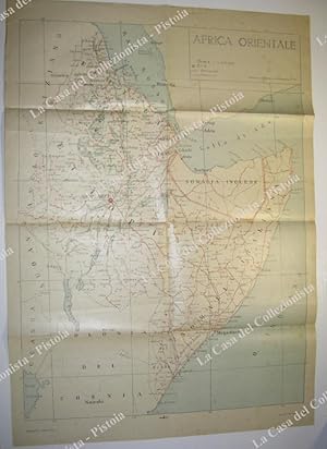 AFRICA ORIENTALE. Carta geografica piÃ volte ripiegata. Circa 1940