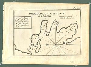 GRECIA. "DIVERS PORTS SUR L'ISLE de TERMIE'". Acquaforte. Portolano Allezard, Livorno 1817