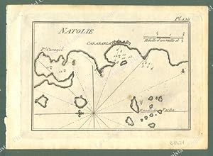 TURCHIA. "NATOLIE, CARABARLA". Acquaforte. Portolano Allezard, Livorno 1817