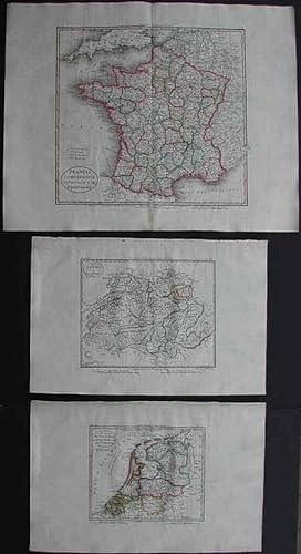 Francia - Olanda - Svizzera. Tre belle carte geografiche, tratte dall'opera di Luigi Rossi. Milan...