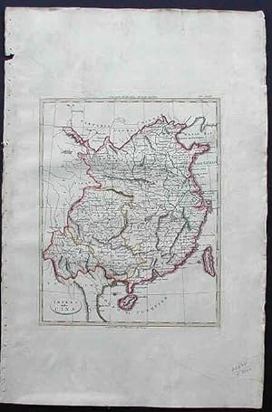 Impero della Cina. Bella carta geografica tratta dall'opera di Luigi Rossi. Milano, Batelli & Fan...