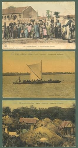 SENEGAL. Africa occidentale. Tre cartoline d'epoca non viaggiate, circa 1910.