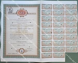 SAROM 99 di Milano, anno 1957. Certificato di 50 obbligazioni.