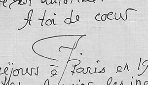 Unpublished signed autograph letter from Pierre Louÿs to his half-brother Georges Louis