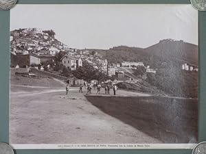 Lazio. ROCCA DI PAPA. Panorama con la veduta di Monte Cave. Foto d'epoca all'albumina Studio Alin...