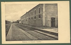 (Calabria - Cosenza) Stazione di Rossano Calabro. Cartolina d'epoca raffigurante l'interno della ...
