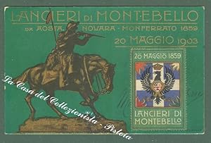 LANCIERI DI MONTEBELLO. 20 MAGGIO 1903. Cartolina d'epoca militare reggiamentale.