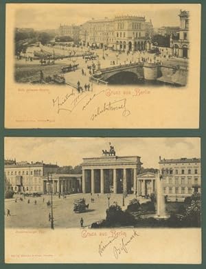 GERMANIA. Gruss aus Berlin. Due cartoline d'epoca inizio '900