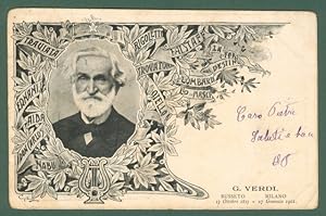 VERDI. Cartolina d'epoca viaggiata nel 1902.