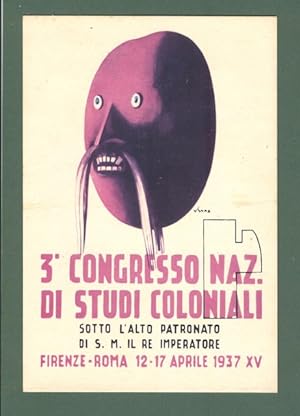 VENNA. CONGRESSO NAZ. DI STUDI COLONIALI 1937. Cartolina d'epoca non viaggiata.