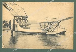 AERONAUTICA. Un CANT Z. 501 ormeggiato (Cantieri Riuniti Adriatico). Cartolina d'epoca, circa 1935