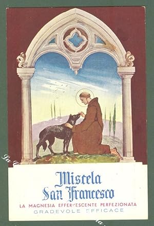 MISCELA SAN FRANCESCO. Magnesia effervescente. Cartolina d'epoca, anni '30.