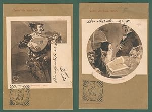 TERZI ALEARDO. Due cartoline d'epoca viaggiate nel 1903 pubblicitarie opera FAUST e TEATRO ALLA S...