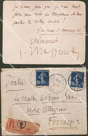 MASSENET JULES (S. Etienne 1842 â" Parigi 1912). Celebre compositore e pianista. Biglietto da Pa...