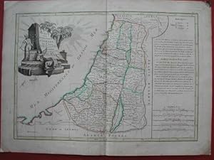 Imagen del vendedor de ISRAELE. Carte des douze tribus d'Israel. Carta geografica acquarellata all'epoca. Da R. Bonne, Parigi, 1762 a la venta por La Casa del Collezionista