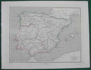 Immagine del venditore per Spagna Antica. Bella carta geografica dall'opera di F. Pagnoni. Milano, 1865 venduto da La Casa del Collezionista