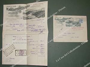 Seller image for BOLOGNA. OFFICINE MACCAFERRI. PISA. Busta + fattura pubblicitaria. 1924 for sale by La Casa del Collezionista