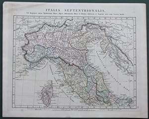 ITALIA. Italia Septentrionalis. Carta geografica colorata all'Âepoca