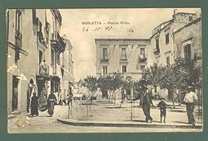 Puglia. BARLETTA, Bari. Piazza Sfida. Cartolina d'epoca viaggiata.
