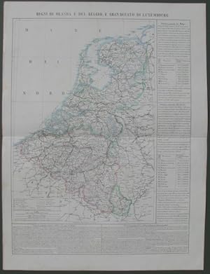 Regni di Olanda e del Belgio, e Granducato di Luxembourg. Carta geografica dall'opera di Marzolla...