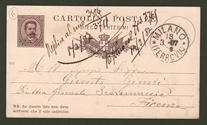 Seller image for FERRAVILLA EDOARDO (Milano 1846- 1916). Attore italiano. Cartolina postale del 18.3.1887 da Milano diretta alla direzione del giornale Scaramuccia di Firenze. for sale by La Casa del Collezionista