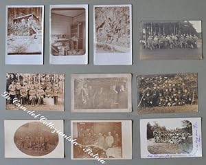 PRIMA GUERRA, Dieci cartoline d'epoca fotografiche raffiguranti soldati.