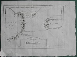Stretto di Le Maire fra la Terra del Fuoco e l'Isola degli Stati. Carta geografica, Seconda metÃ ...