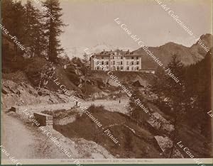 Aosta. GRESSONEY S. JEAN. Hotel Miraval. Fotografia originale, fine 1800