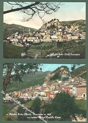Bild des Verkufers fr Lazio. PETRELLA SALTO, Rieti. Due cartoline d'epoca a colori. zum Verkauf von La Casa del Collezionista