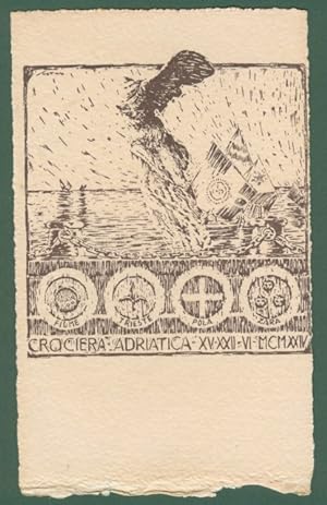 CROCIERA ADRIATICA 1924. Cartolina d'epoca disegnata da Scattina