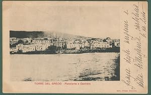 Campania. TORRE DEL GRECO, Napoli. Panorama e Cantiere. Cartoline d'epoca viaggiata nel 1903