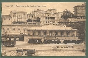 Lazio. FRASCATI, Roma. Stazione ferroviaria. Cartolina d'epoca viaggiata nel 1915.