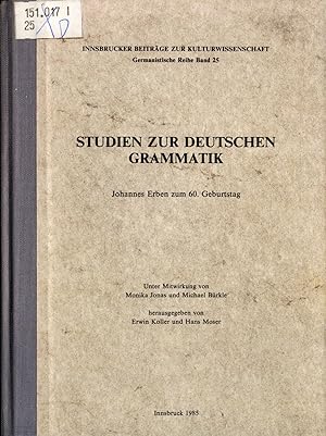 Bild des Verkufers fr Studien zur deutschen Grammatik: Johannes Erben zum 60. Geburtstag Band 25 zum Verkauf von avelibro OHG
