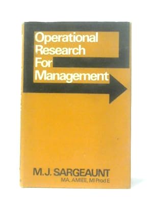 Imagen del vendedor de Operational Research for Management a la venta por World of Rare Books