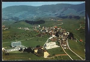 Ansichtskarte Menzingen, Ortsansicht mit dem Institut Menzingen-Zug, Fliegeraufnahme