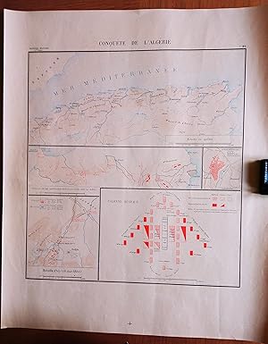 Conquête de l'Algérie. Carte d'étude de l'Ecole spéciale militaire de Saint-Cyr.