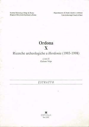 Immagine del venditore per Ordona X Ricerche archeologiche a Herdonia (1993-1998) - Estratto venduto da Biblioteca di Babele