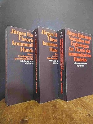 Bild des Verkufers fr Theorie des kommunikativen Handelns, Band 1: Handlungsrationalitt und gesellschaftliche Rationalisierung / Band 2: Zur Kritik der funktionalistischen Vernunft / Vorstudien und Ergnzungen zur Theorie des kommunikativen Handelns, 3 Bnde (= alles), zum Verkauf von Antiquariat Orban & Streu GbR