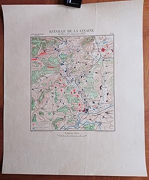 Bataille de la Lisaine. 15,16 et 17 janvier 1871. Carte d'étude de l'Ecole spéciale militaire de ...