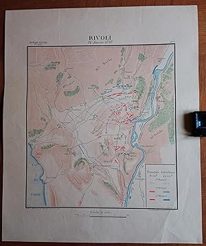 Rivoli (bataille de) 14 janvier 1797. Carte d'étude de l'Ecole spéciale militaire de Saint-Cyr.