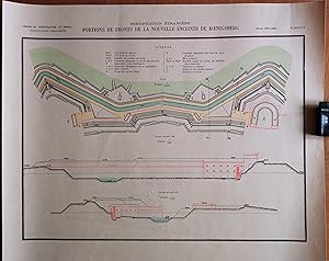 Portions de fronts de la nouvelle enceinte de Koenigsberg. Planche d'étude de l'Ecole spéciale mi...