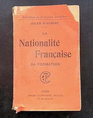 Imagen del vendedor de La nationalit franaise Sa formation a la venta por LibrairieLaLettre2