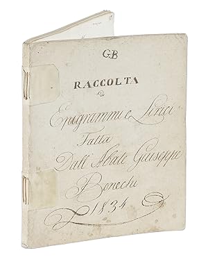 Raccolta di avri epigrammi e lirici fatta da un abate fiorentino e sono italiani e latini. 1834. ...